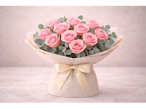 Buchet 11 Trandafiri roz